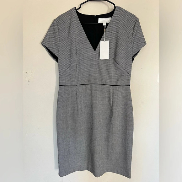 NWT Hugo Boss Doritala Geometric Wool Stretch Woven Tailored Sheath Dress Sz 10 - Picture 3 of 14